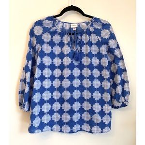 Target Hatched Pattern Peasant Top